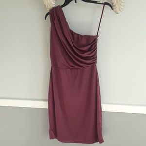 The limited, cranberry off the shoulder dress, xs